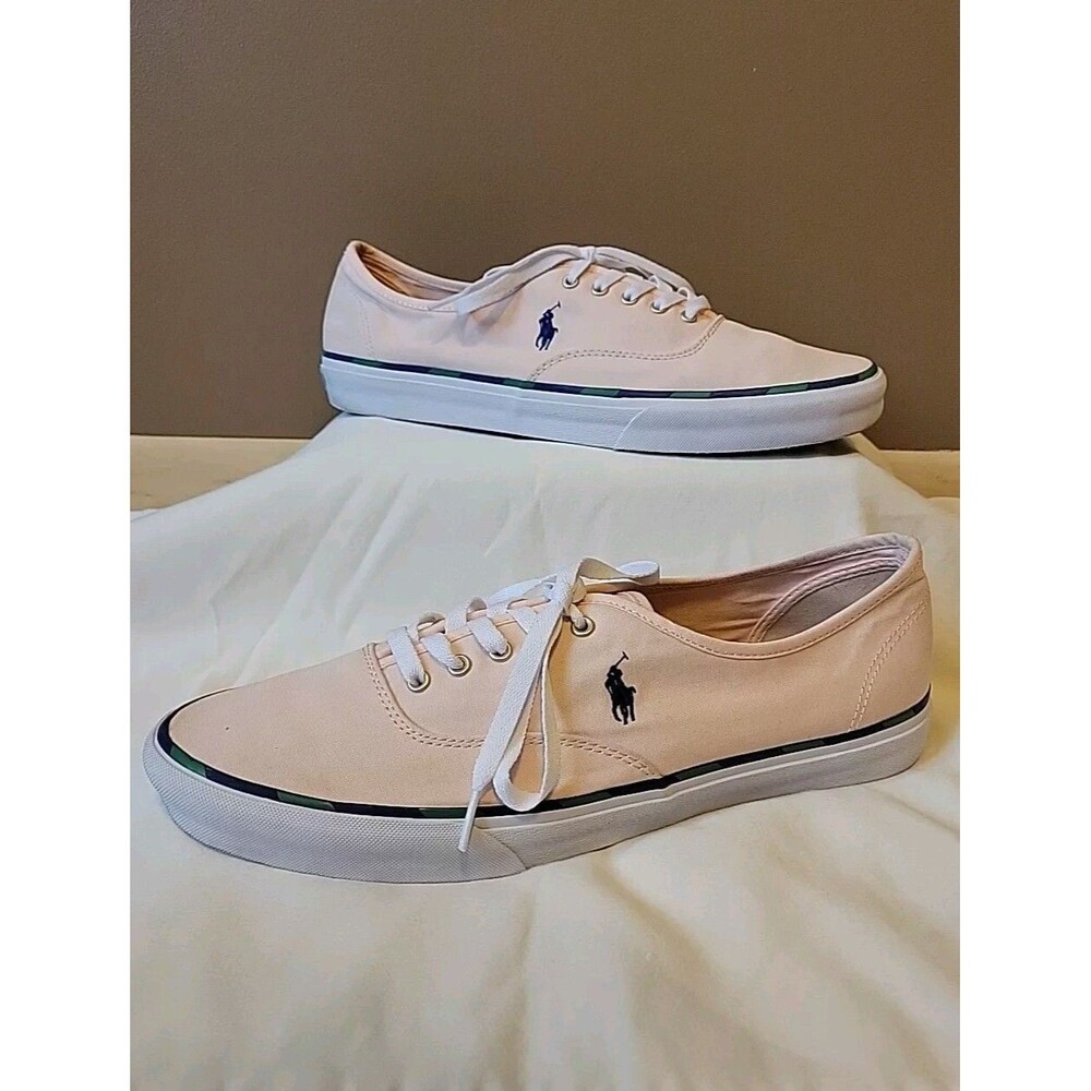 Polo Ralph Lauren Keaton Rubber Sole Canvas Sneakers - Carmel Pink | Size 14